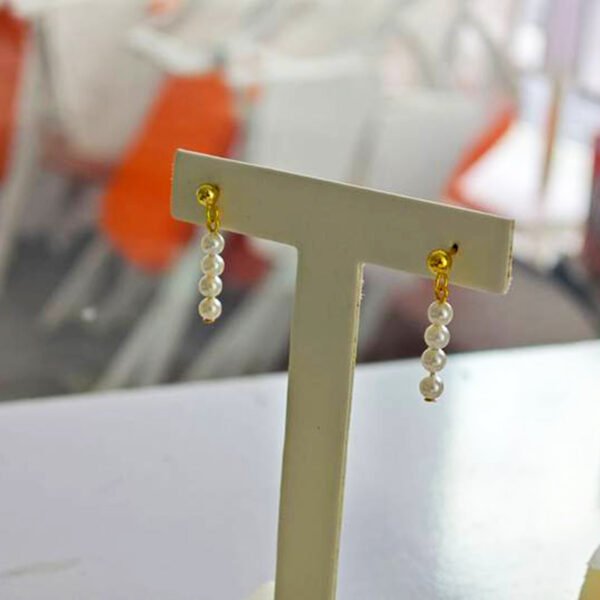 Mini Pearl Sugarcane Shape Cute Girl Earrings 2cm White Shell Beads String Temperament Ladies Earrings Daily Jewelry Accessories - Image 2